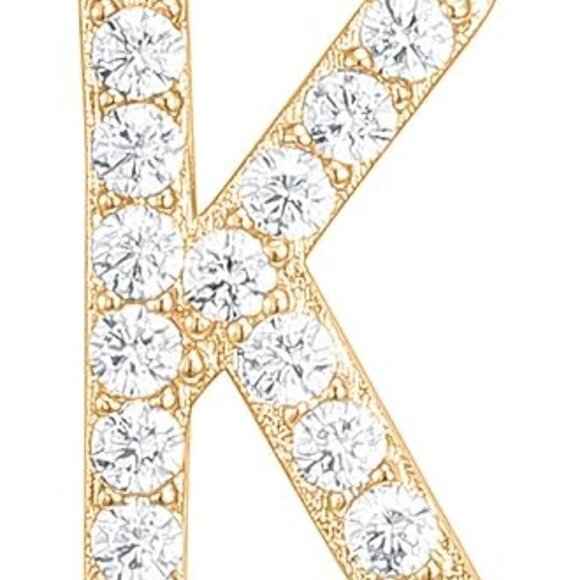 14K Yellow Gold Initial Necklace Letter Dainty Diamond Gift Present A - O - Picture 12 of 16